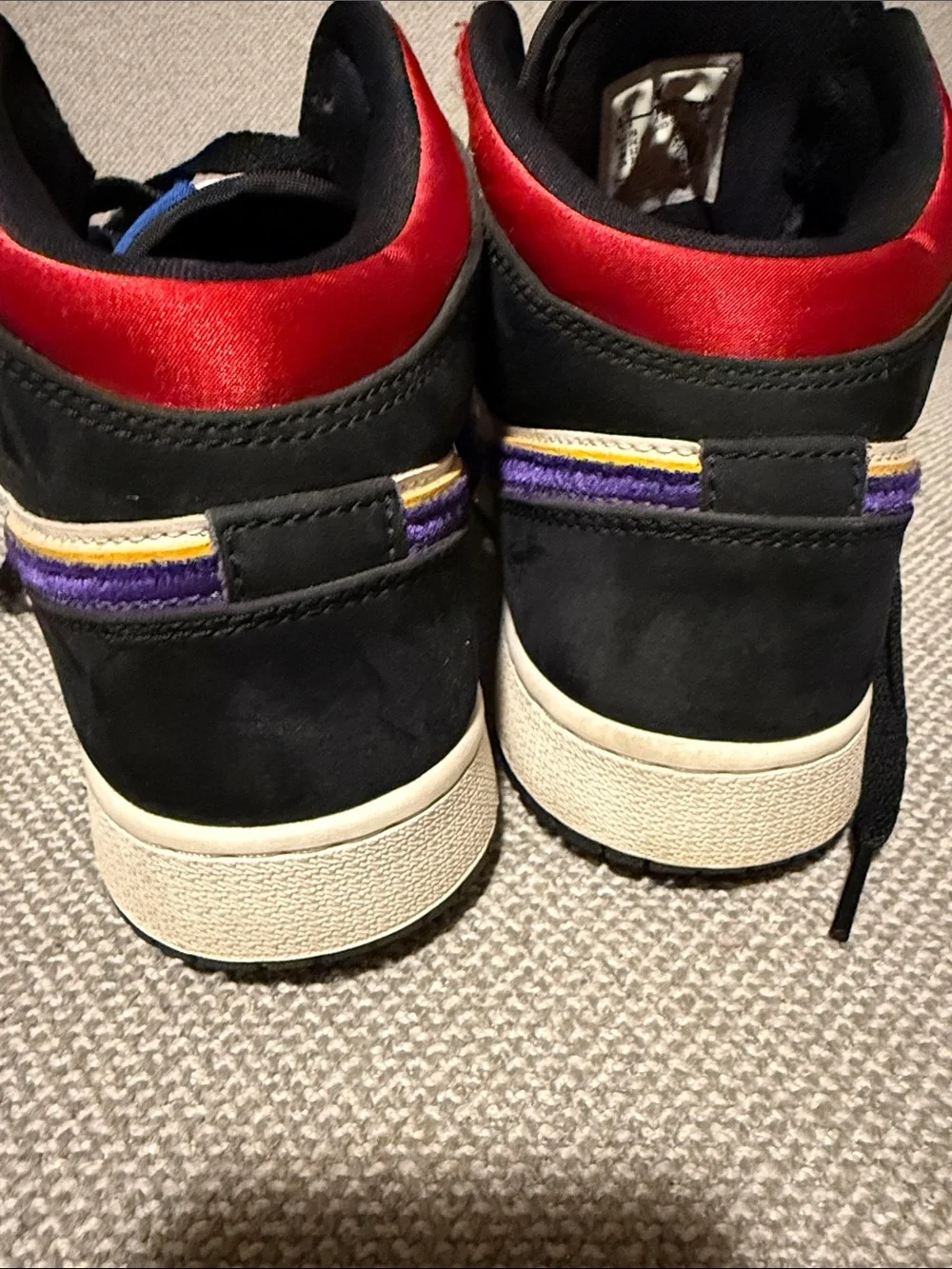 Nike Kids Air Force 1 mid satin red blue 6.5Y or 8W
